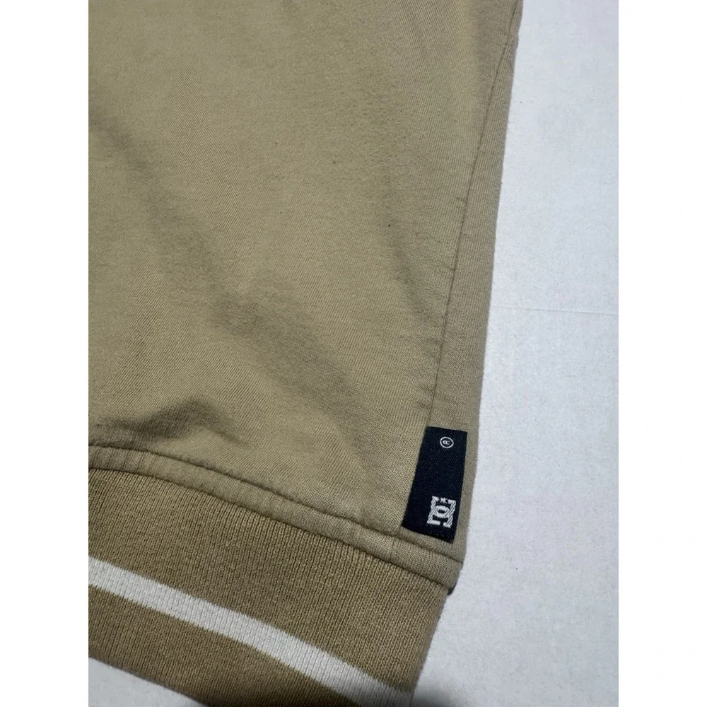 Y2K DC Skateboard Sk8 Men's Beige Full Zip Jacket, Large